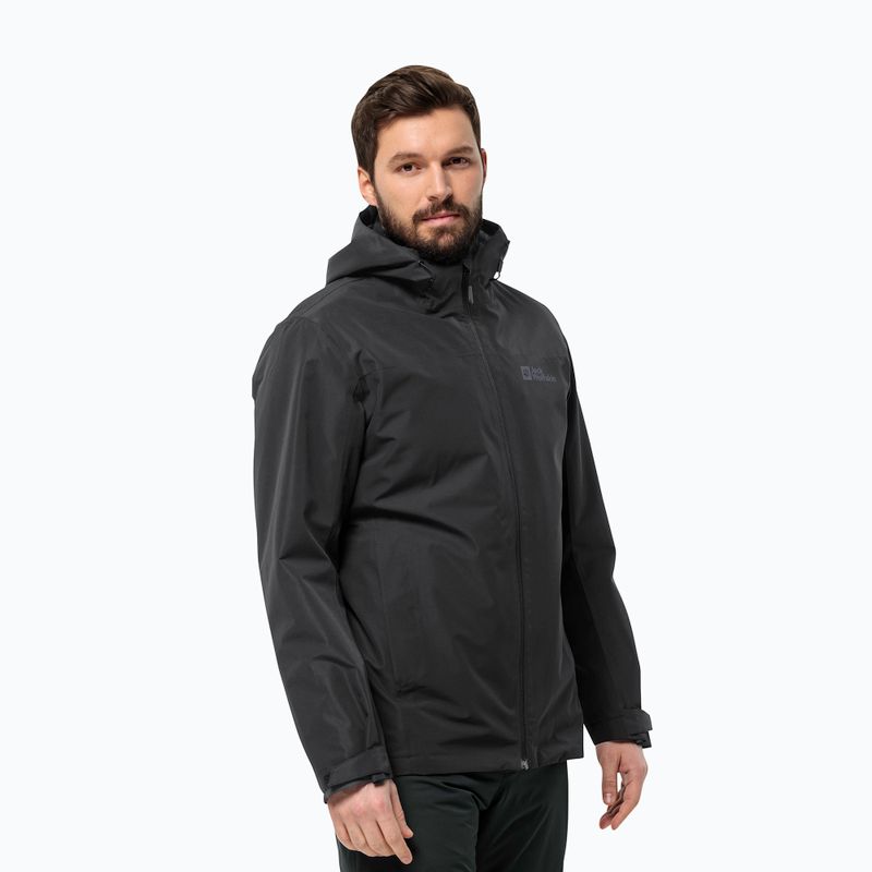 Vyriška striukė 3in1 Jack Wolfskin Taubenberg 3In1 black 6001