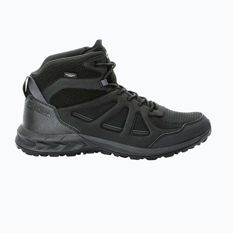 Vyriški žygio batai Jack Wolfskin Woodland 2 Texapore Mid black 10