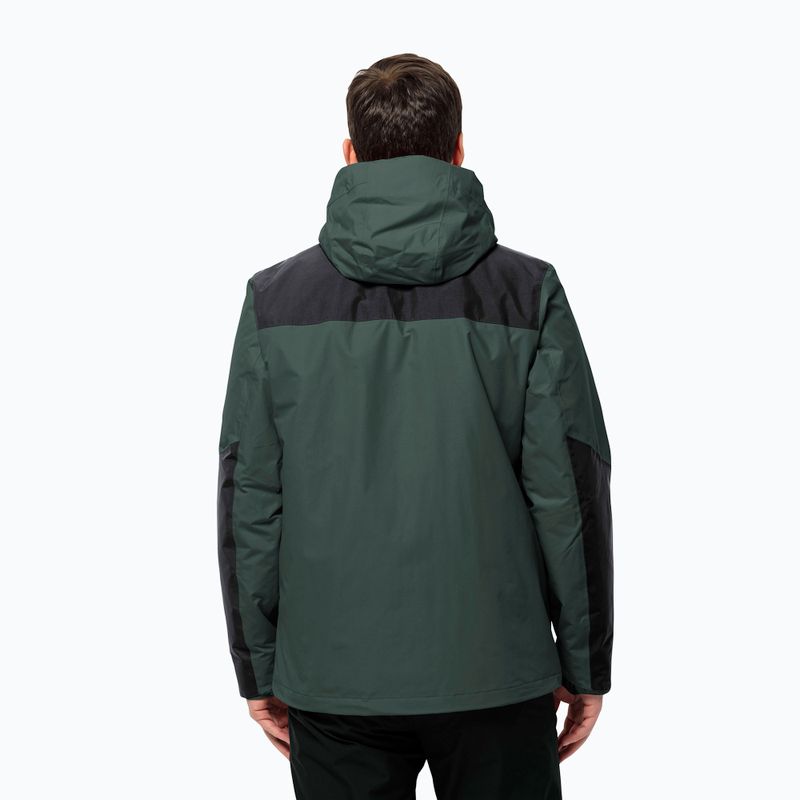 Jack Wolfskin vyriška striukė nuo lietaus Jasper 3in1 black olive 3