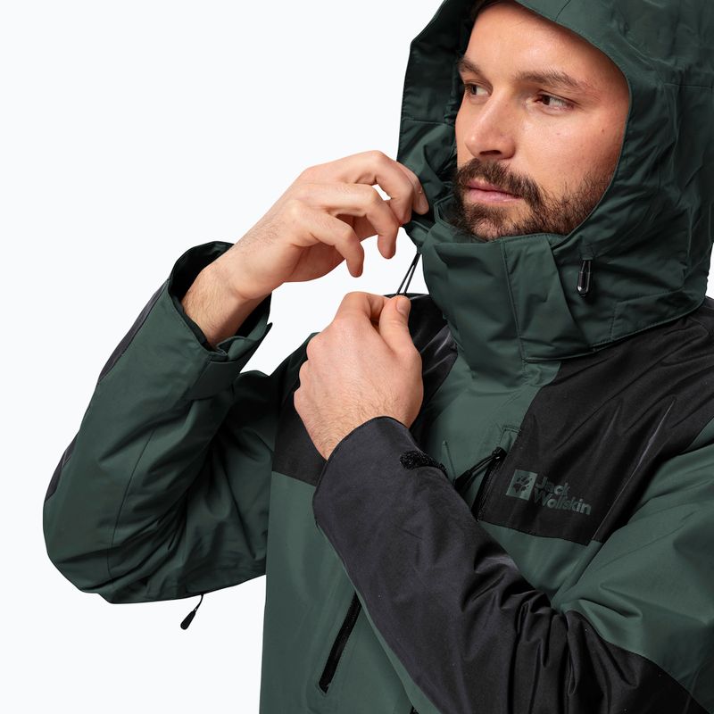 Jack Wolfskin vyriška striukė nuo lietaus Jasper 3in1 black olive 5
