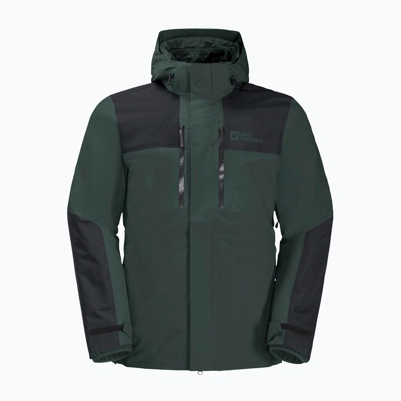 Jack Wolfskin vyriška striukė nuo lietaus Jasper 3in1 black olive 8