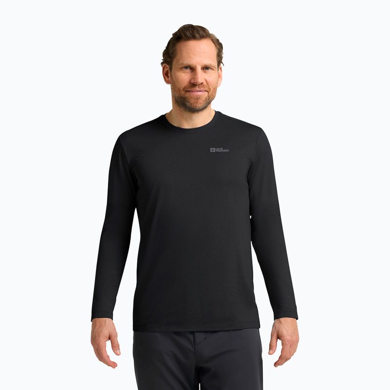 Vyriški termoaktyvūs marškinėliai ilgomis rankovėmis Jack Wolfskin Sky Thermal black