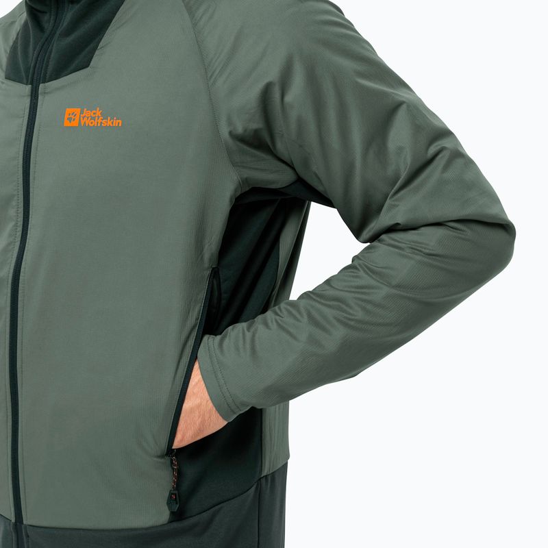 Jack Wolfskin Alpspitze Ins Hybridge hedge žalia vyriška striukė nuo lietaus 5