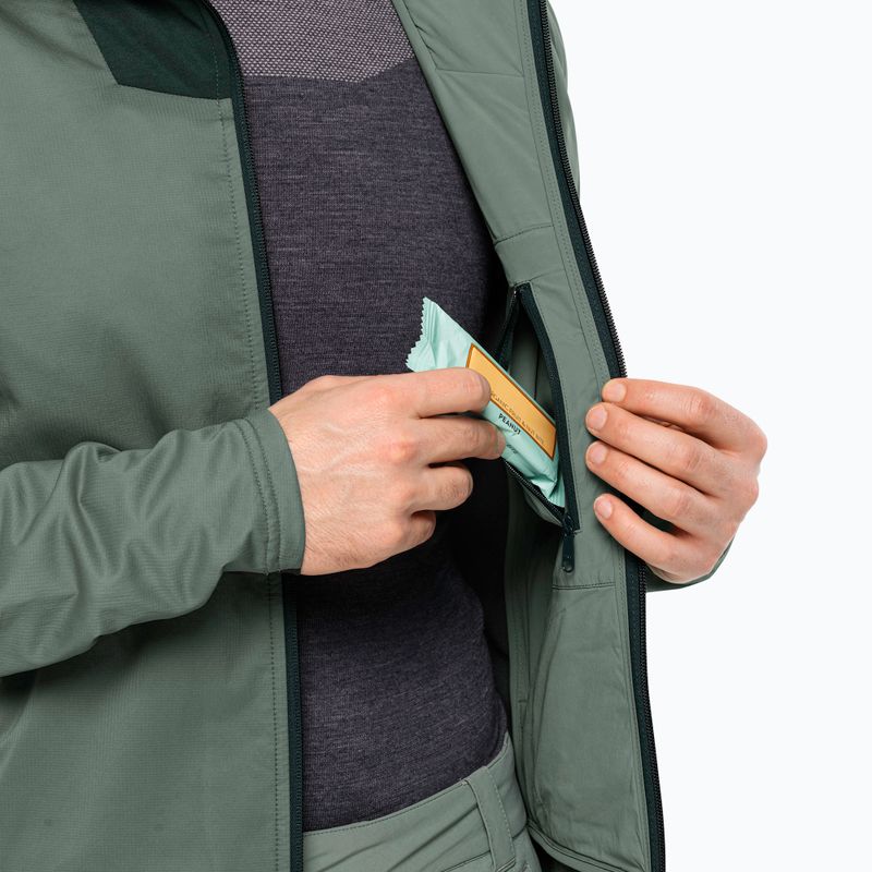 Jack Wolfskin Alpspitze Ins Hybridge hedge žalia vyriška striukė nuo lietaus 6