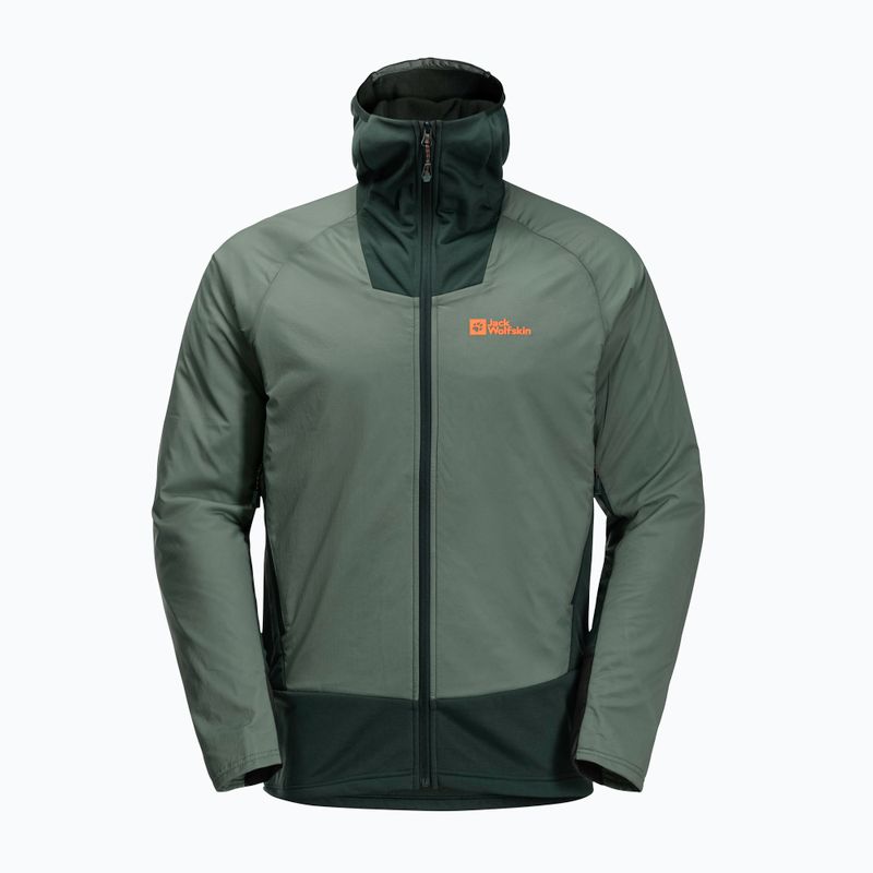 Jack Wolfskin Alpspitze Ins Hybridge hedge žalia vyriška striukė nuo lietaus 7