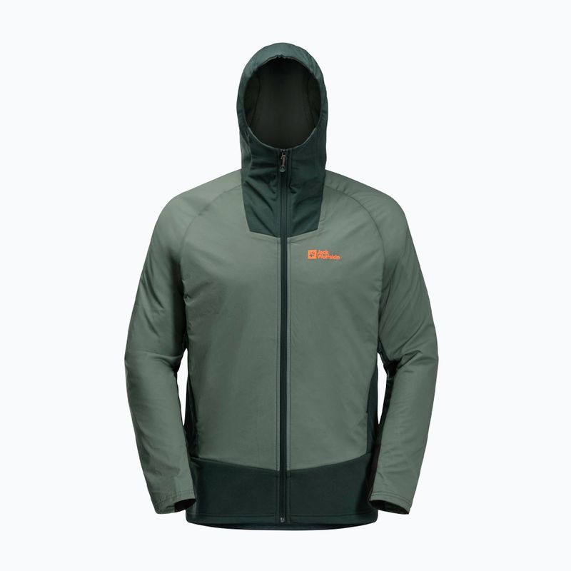 Jack Wolfskin Alpspitze Ins Hybridge hedge žalia vyriška striukė nuo lietaus 8