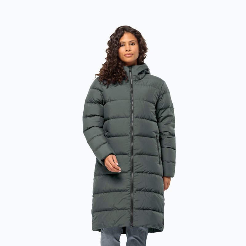 Moteriškas pūstas paltas Jack Wolfskin Frozen Palace slate green