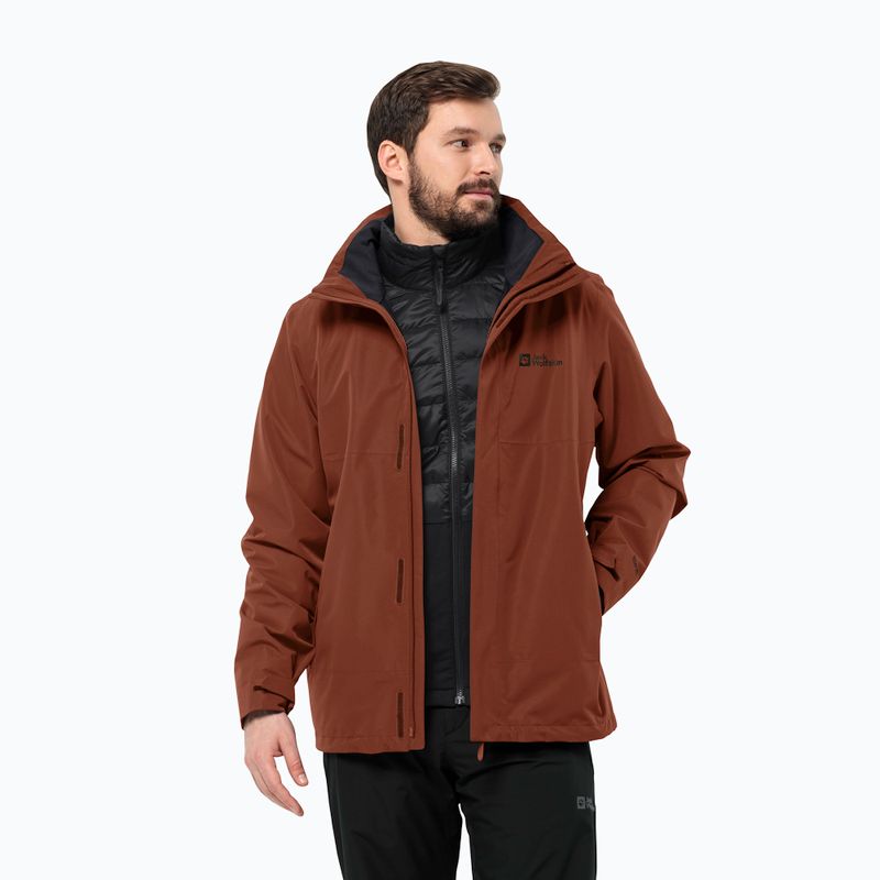 Jack Wolfskin vyriška striukė nuo lietaus Feldberg Luntal 3in1 carmine