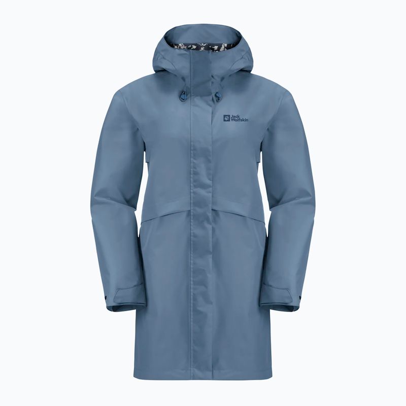 Moteriškas lietaus paltas Jack Wolfskin Cape West Coat elemental blue 7