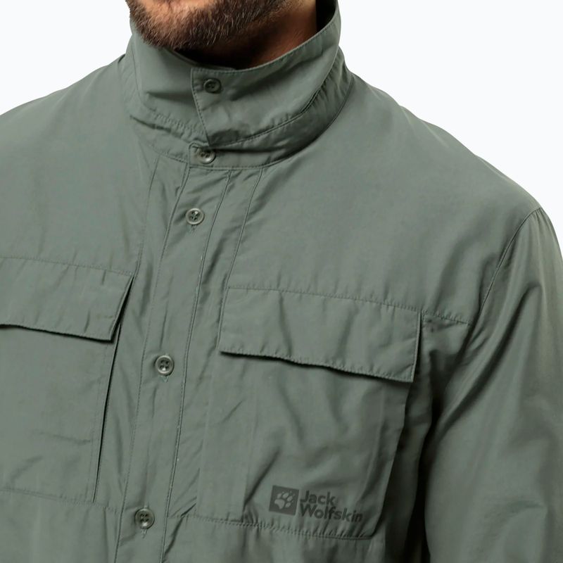 Vyriški treniruočių marškiniai Jack Wolfskin Barrier L/S hedge green 3