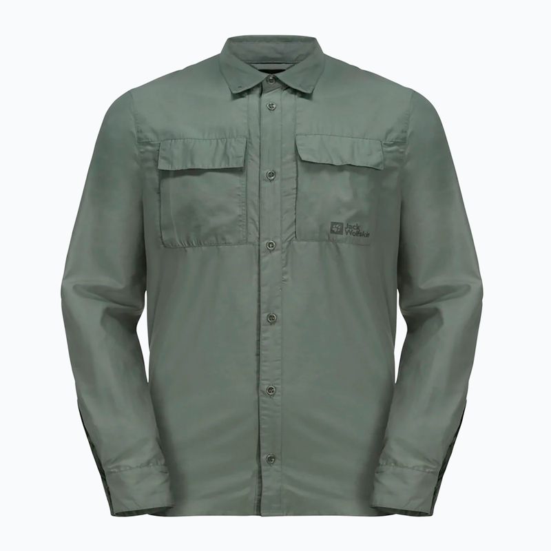 Vyriški treniruočių marškiniai Jack Wolfskin Barrier L/S hedge green 5