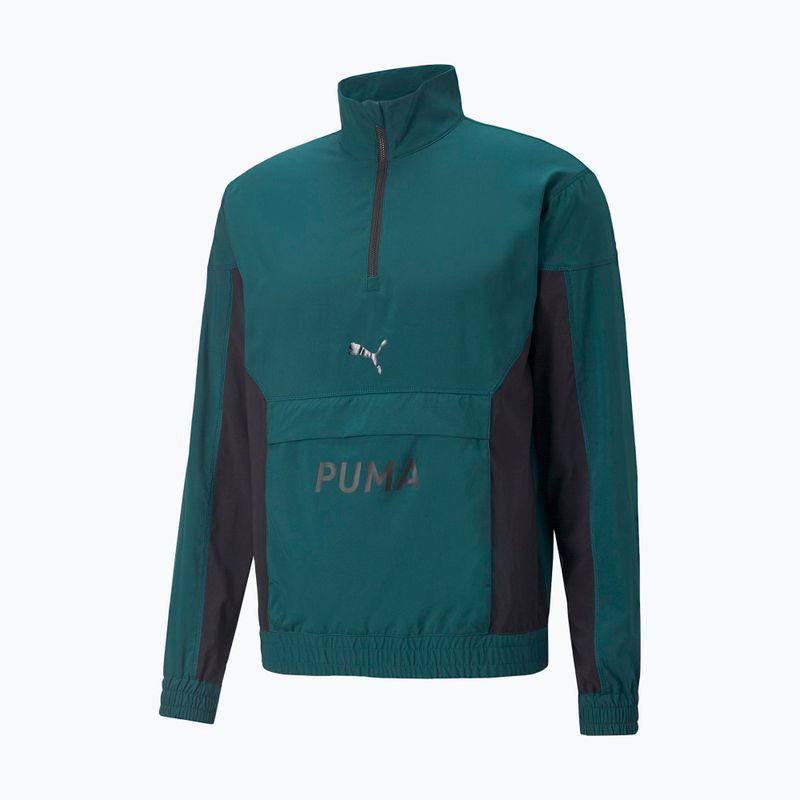 Vyriška treniruočių striukė PUMA FIT Woven 1/2 ZIP žalia 522129 24