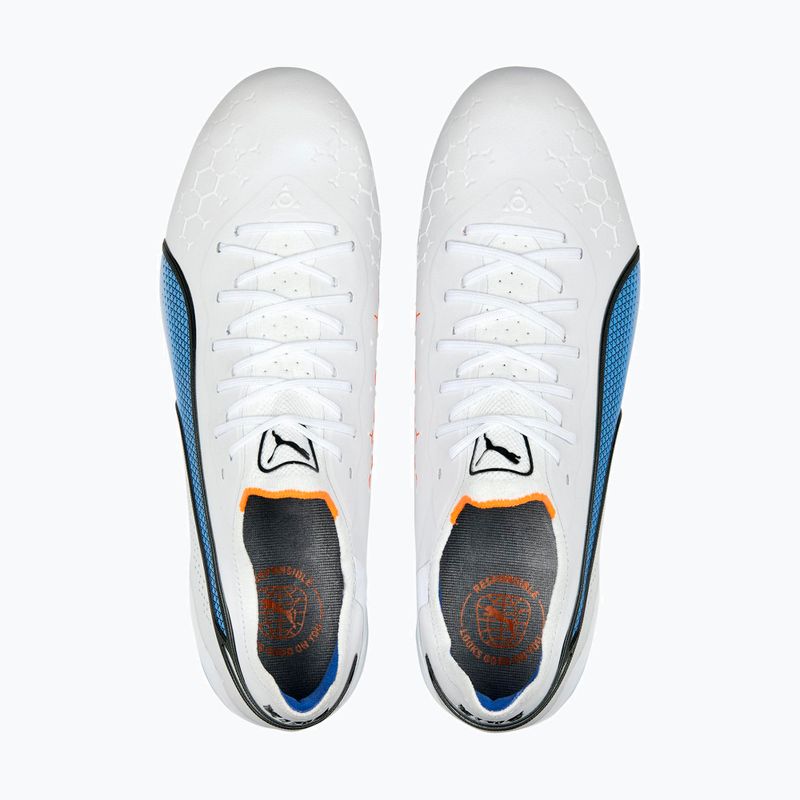 Vyriški futbolo bateliai PUMA King Ultimate MXSG puma white/puma black/blue glimmer/ultra orange 15