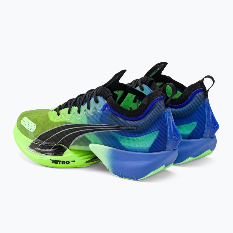 Vyriški bėgimo bateliai PUMA Fast-R NITRO Elite Carbon royal sapphire/fizzy lime 3