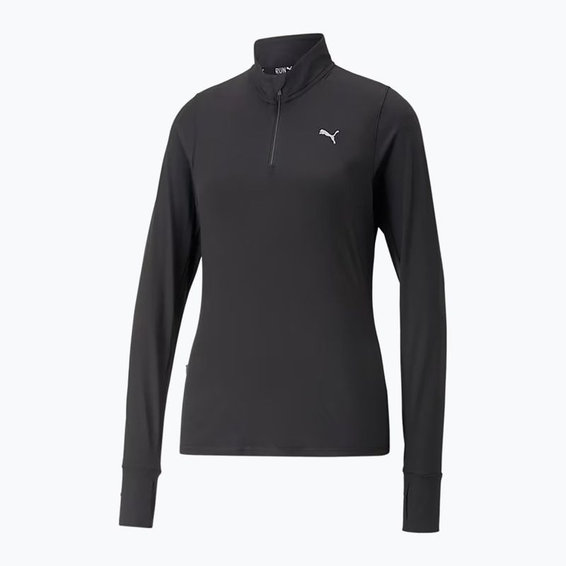 Moteriški bėgimo marškinėliai PUMA Run Favorite 1/4 Zip puma black