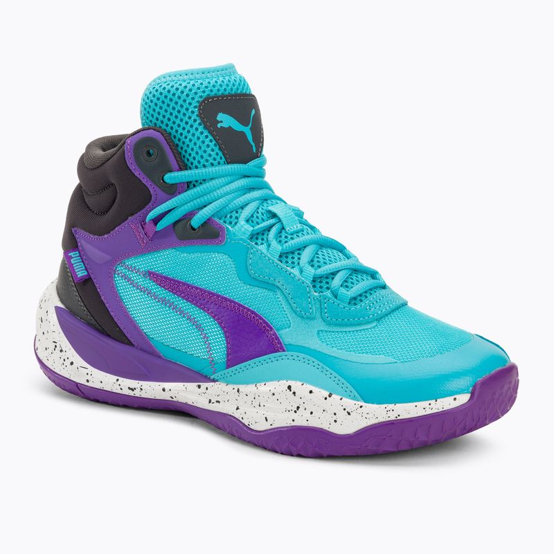 Vyriški krepšinio bateliai PUMA Playmaker Pro Mid purple glimmer/bright aqua/strong grey/white