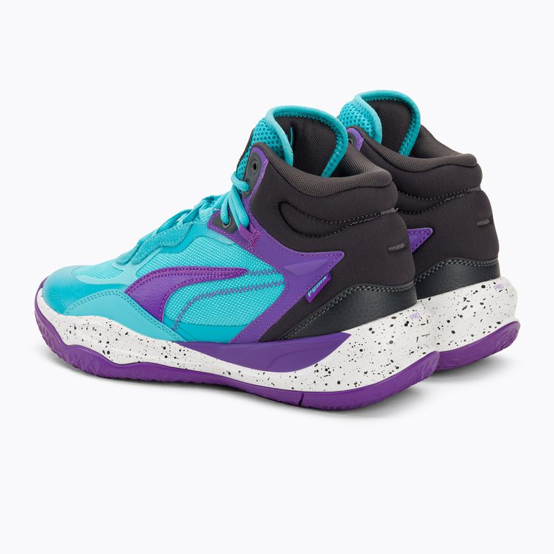 Vyriški krepšinio bateliai PUMA Playmaker Pro Mid purple glimmer/bright aqua/strong grey/white 3