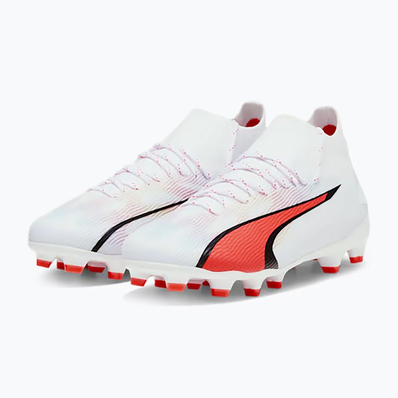 Vaikiški futbolo bateliai PUMA Ultra Pro FG/AG Jr puma white/puma black/fire orchid 12