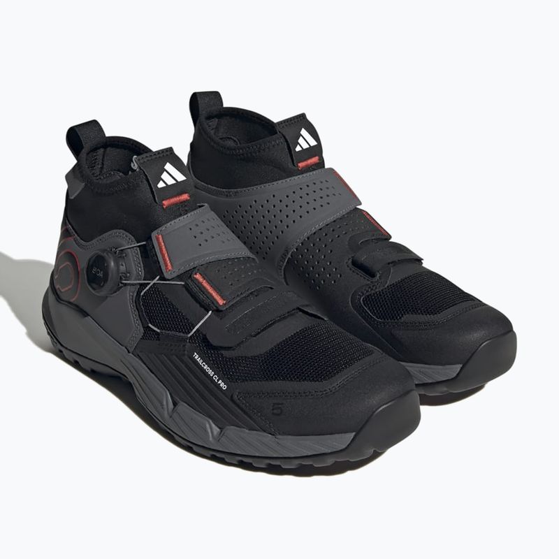 Vyriški dviračių MTB batai adidas FIVE TEN Trailcross Pro Clip-In grey five / core black / red 3