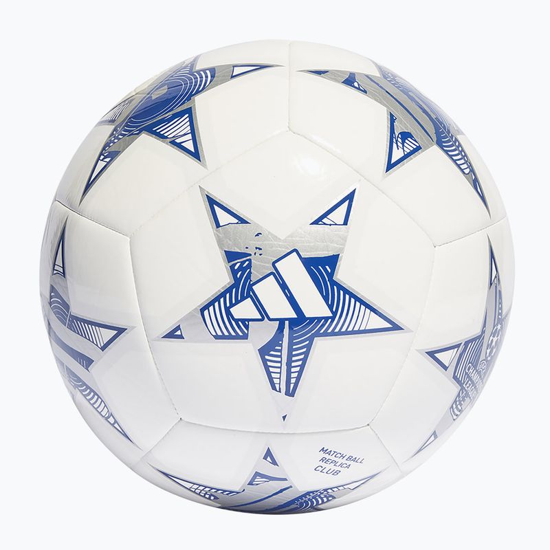 Futbolo kamuolys adidas UCL Club 23/24 white/iron metallic/shock purple/bright cyan dydis 4 2