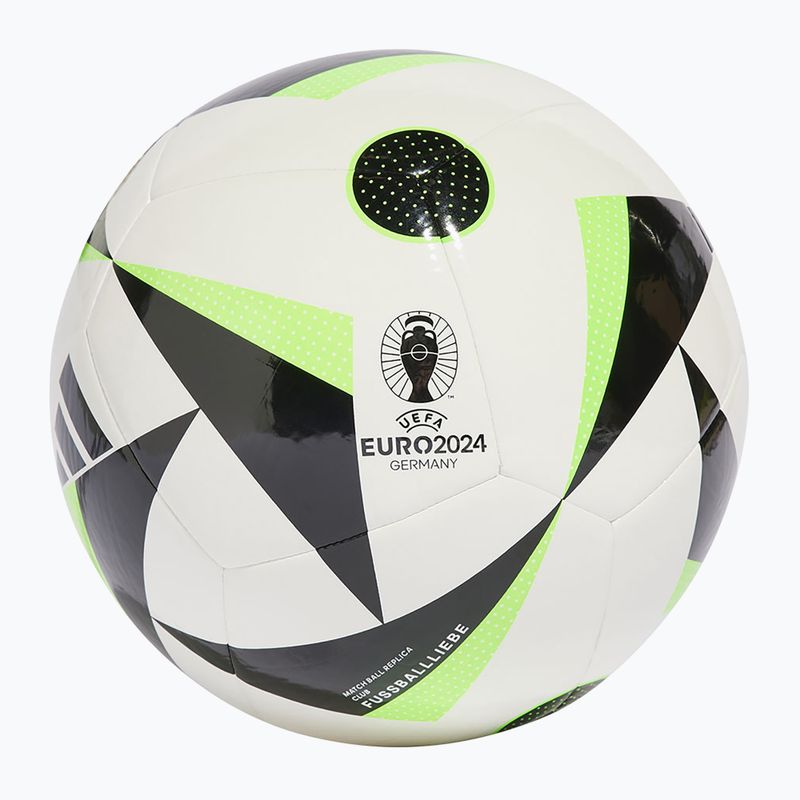 Futbolo kamuolys adidas Fussballiebe Club white/black/solar green dydis 5