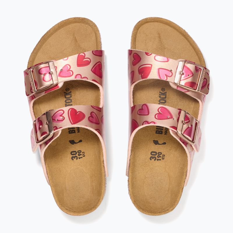 Vaikiškos šlepetės BIRKENSTOCK Arizona Birko-Flor Narrow electric metallic copper hearts 10