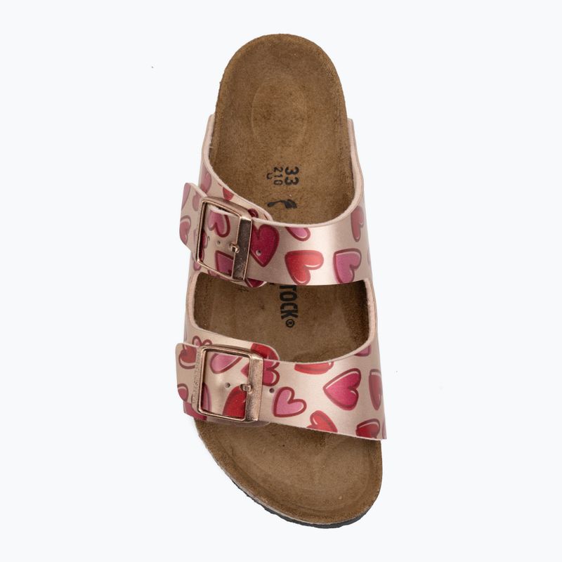 Vaikiškos šlepetės BIRKENSTOCK Arizona Birko-Flor Narrow electric metallic copper hearts 5