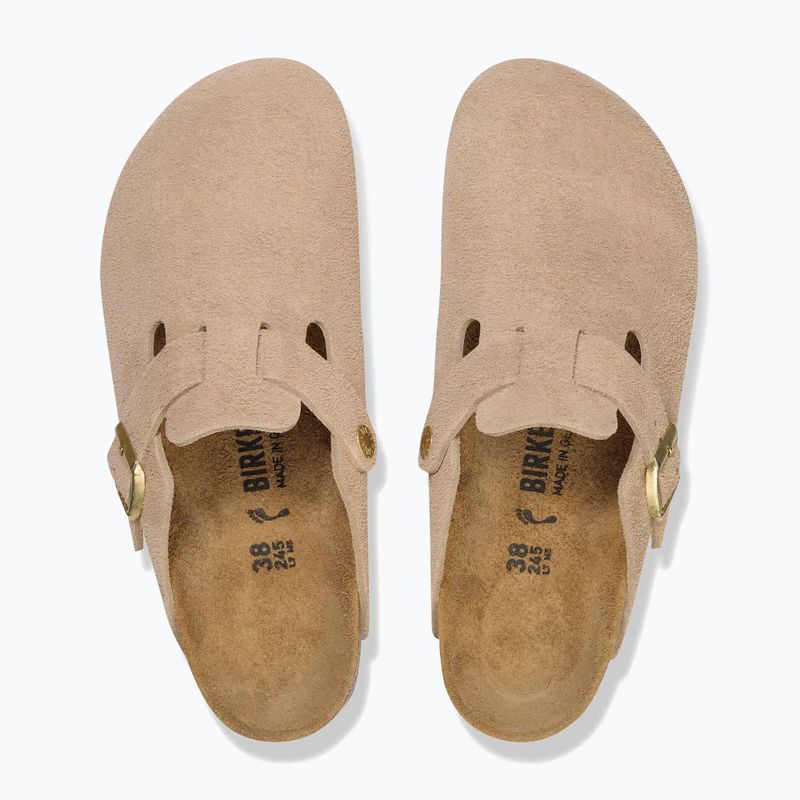 Šlepetės BIRKENSTOCK Boston Suede Leather sandcastle 4