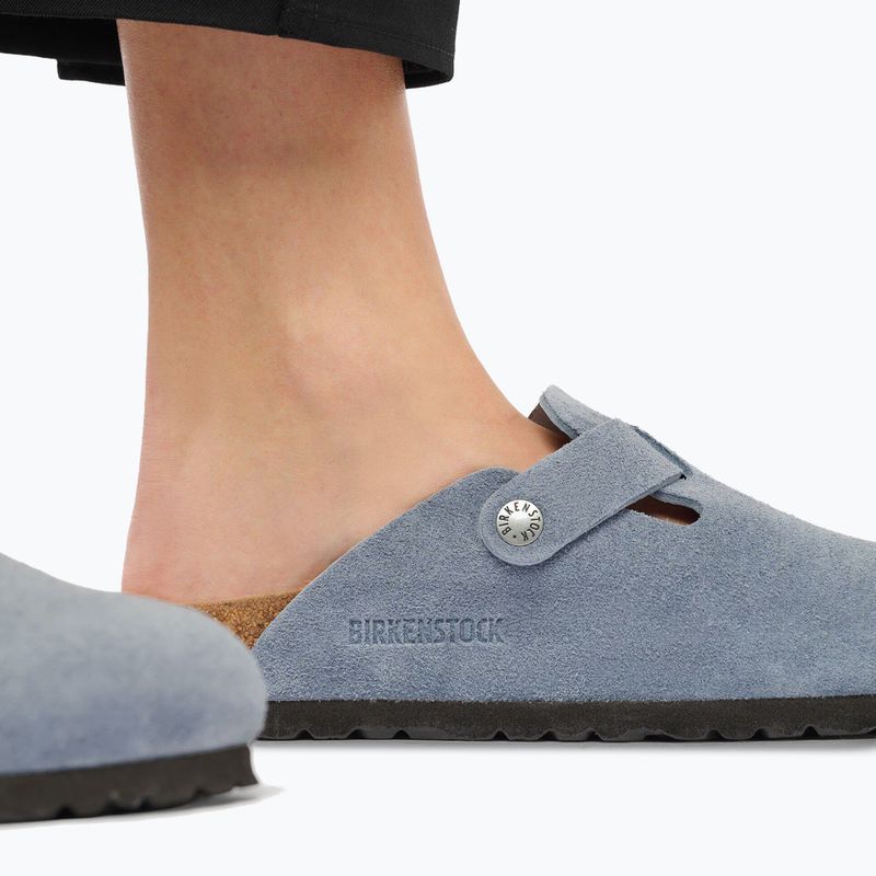 Šlepetės BIRKENSTOCK Boston Suede Leather stone blue 7