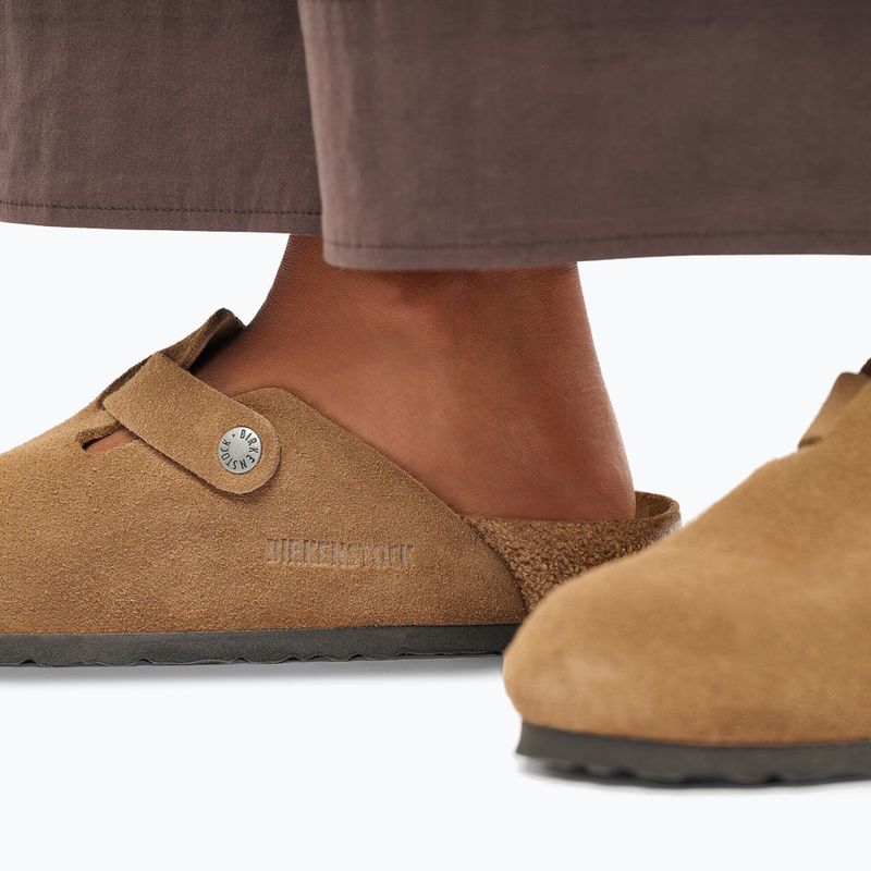 Šlepetės BIRKENSTOCK Boston Suede Leather dark tea 8