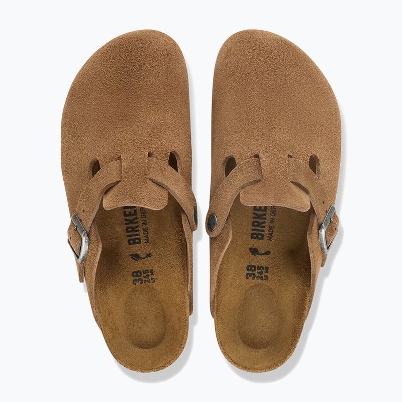 Šlepetės BIRKENSTOCK Boston Suede Leather dark tea 4