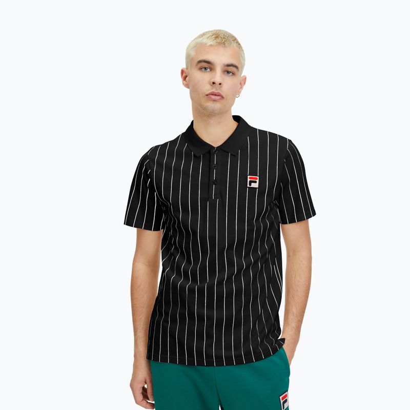 Vyriški polo marškinėliai FILA Luckenwalde black/bright white striped