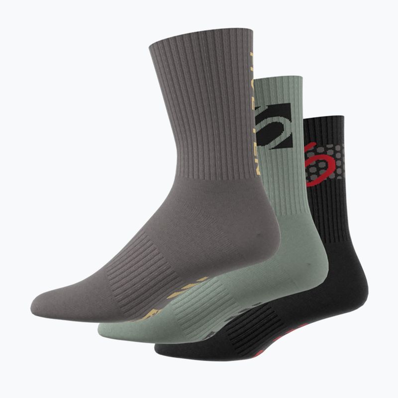 Kojinės adidas FIVE TEN Cushioned Crew Sock 3 poros black/silver green/charcoal 7