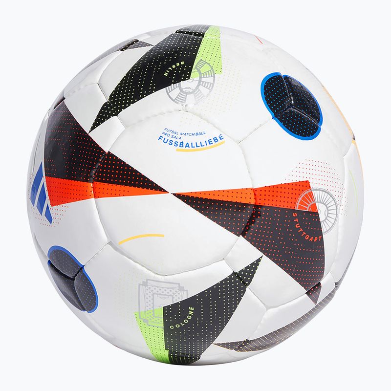 Futbolo kamuolys adidas Fussballliebe Pro Sala Euro 2024 white/black/glow blue dydis 4 2