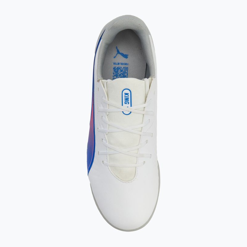 Vaikiški futbolo batai PUMA King Match TT Jr puma white/bluemazing/flat light grey/sunset glow 5