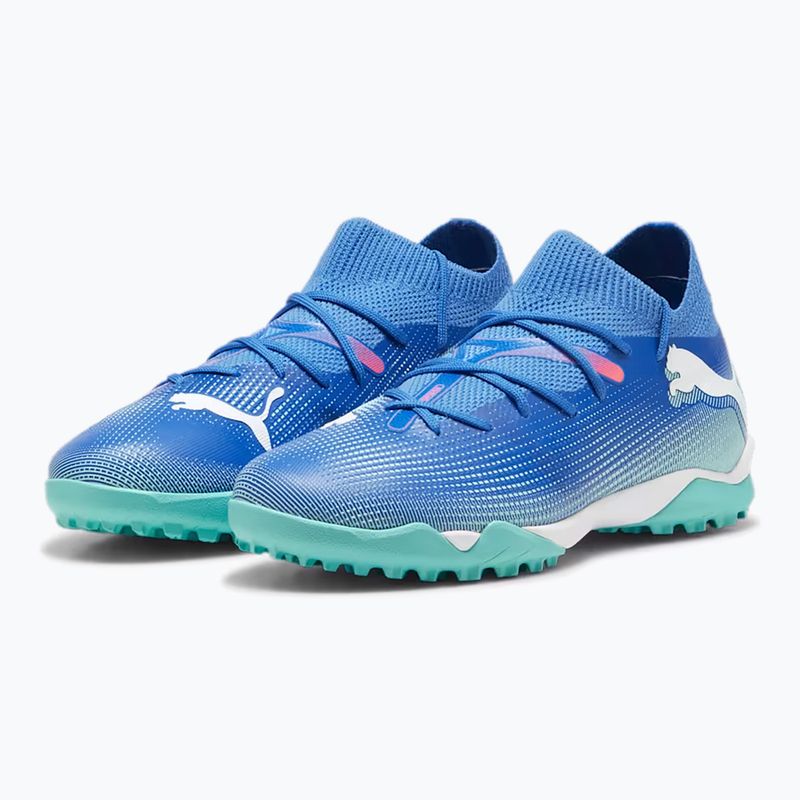 Vaikiški futbolo batai PUMA Future 7 Match TT + Mid Jr bluemazing/puma white/electric peppermint