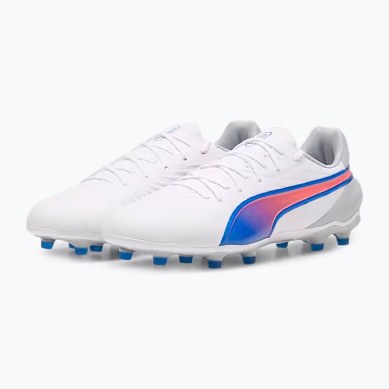Futbolo batai PUMA King Match FG/AG puma white/bluemazing/flat light grey/sunset glow 8