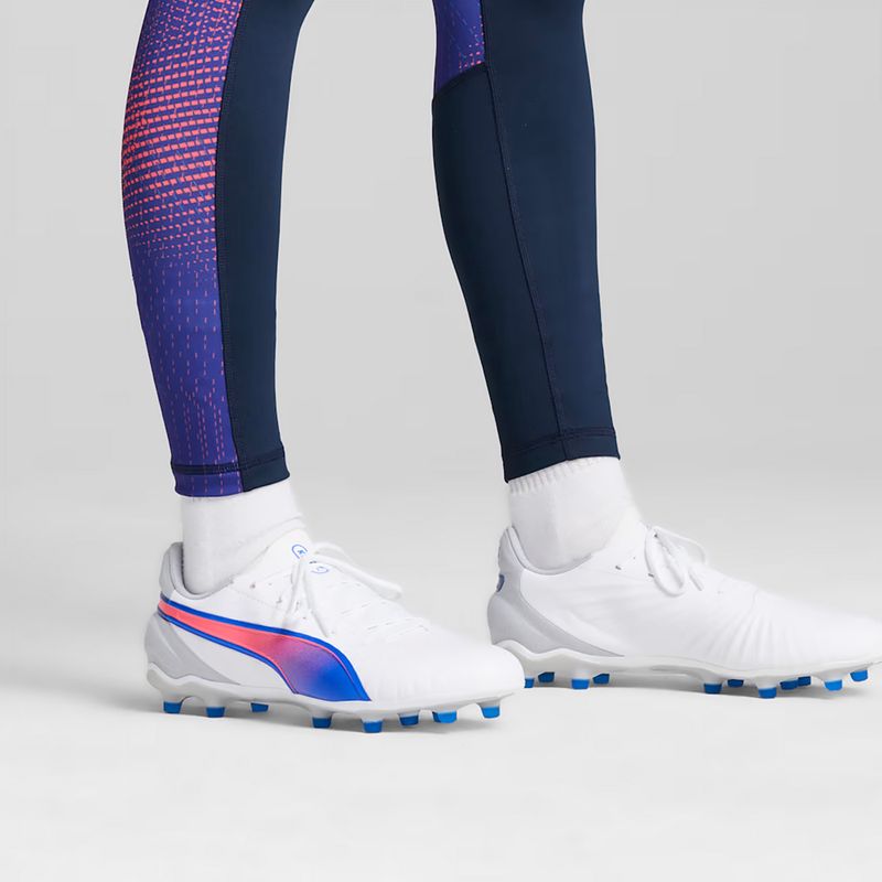 Futbolo batai PUMA King Match FG/AG puma white/bluemazing/flat light grey/sunset glow 14