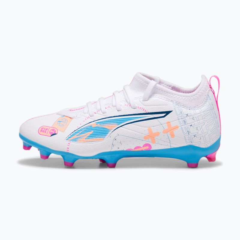 Vaikiški futbolo batai PUMA Ultra 5 Match Vol. Up FG/AG Jr puma white/luminous blue 2