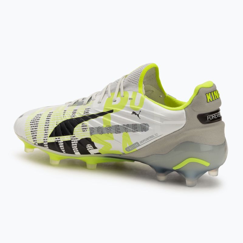 Vyriški futbolo batai PUMA King Ultimate Forever FG/AG feather gray/electric lime/puma white/flat light gray 3