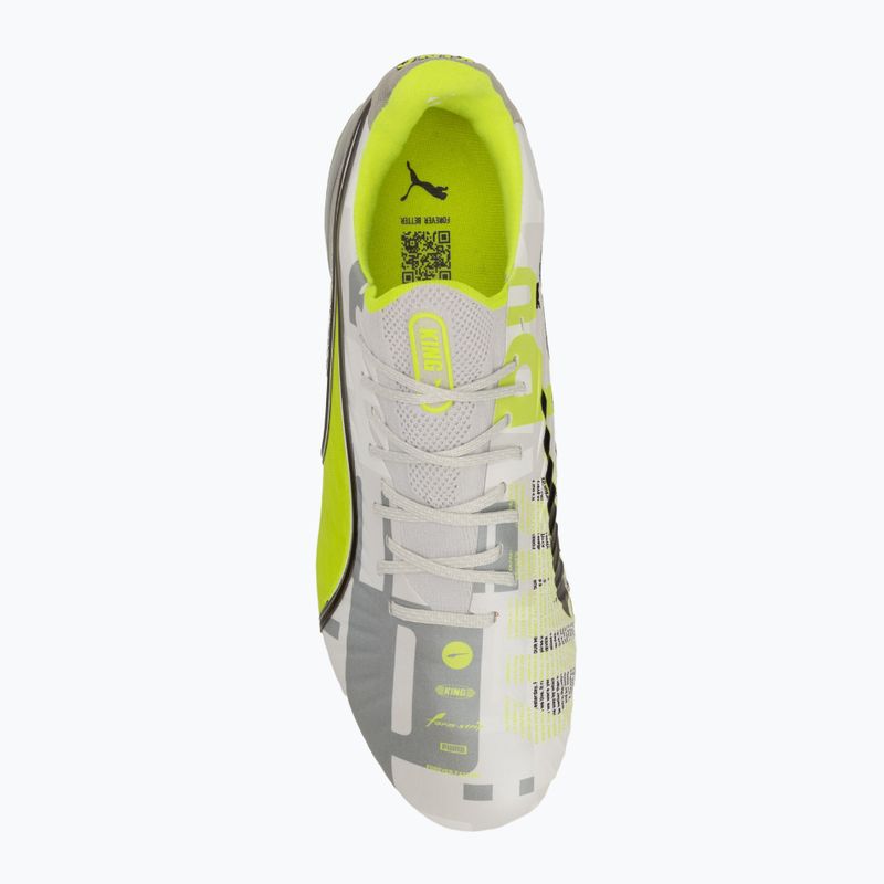 Vyriški futbolo batai PUMA King Ultimate Forever FG/AG feather gray/electric lime/puma white/flat light gray 5