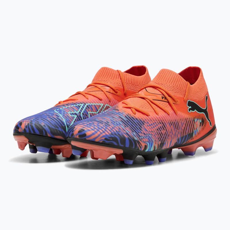 Vyriški futbolo batai PUMA Future 8 Match Creativity FG/AG orange poppy/black/dark amethyst/electric peppermint 9