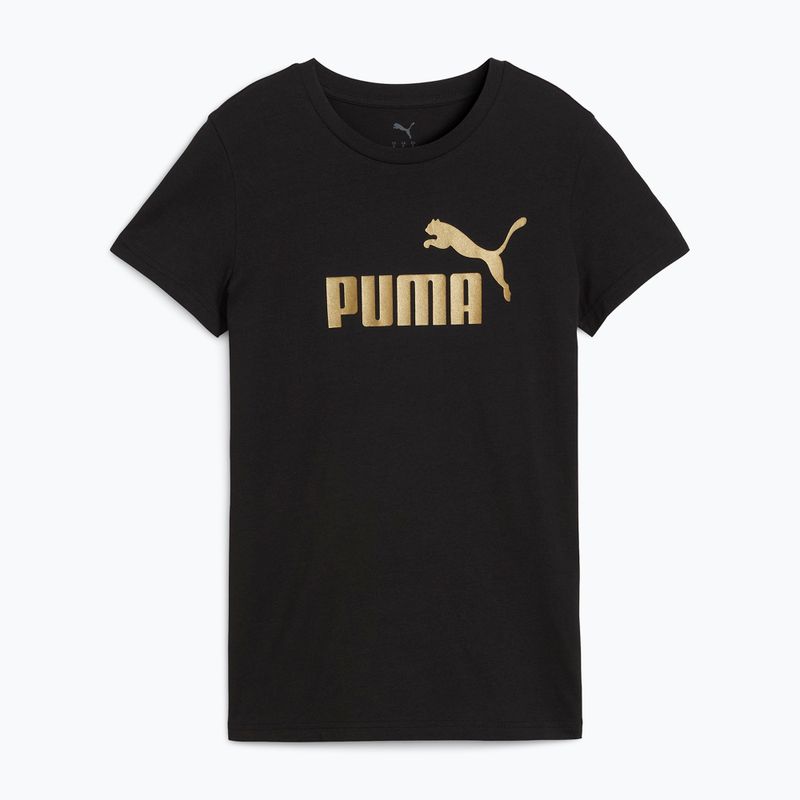 Moteriški marškinėliai PUMA ESS Metallic No. 1 Logo Tee puma black/metallic gold