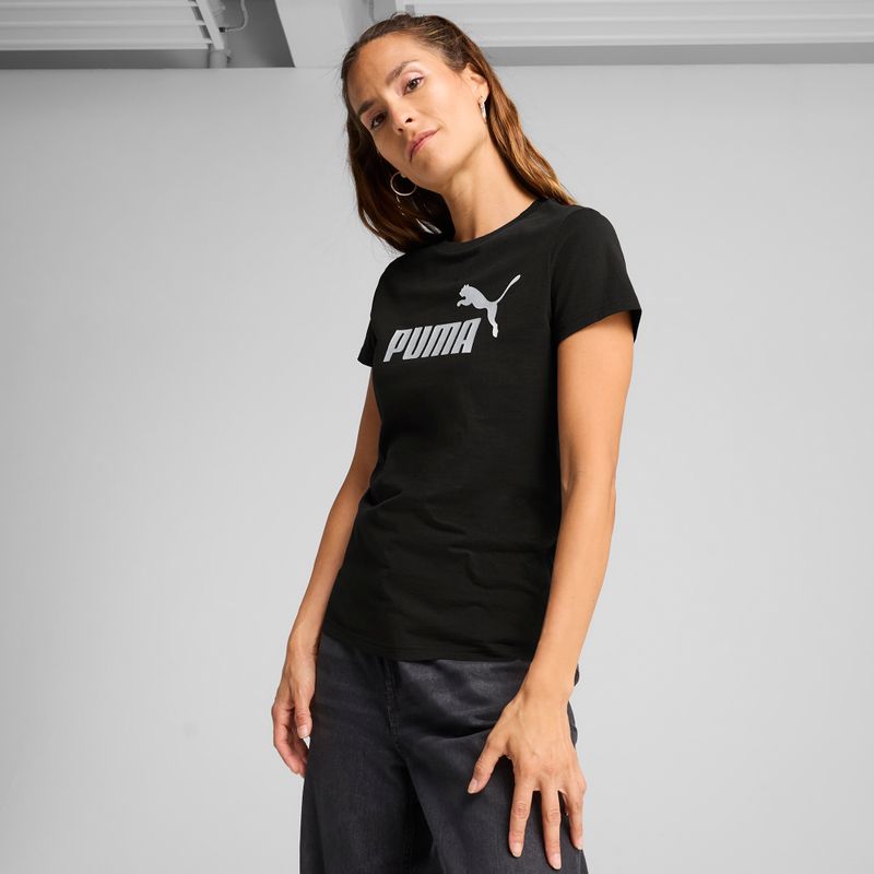 Moteriški marškinėliai PUMA ESS Metallic No. 1 Logo Tee puma black/metallic silver 3