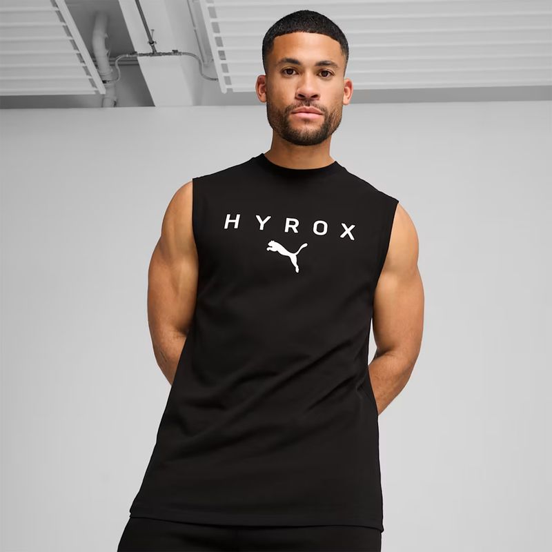 Vyriški treniruočių marškinėliai PUMA x HYROX Cutoff Tank juodi 2