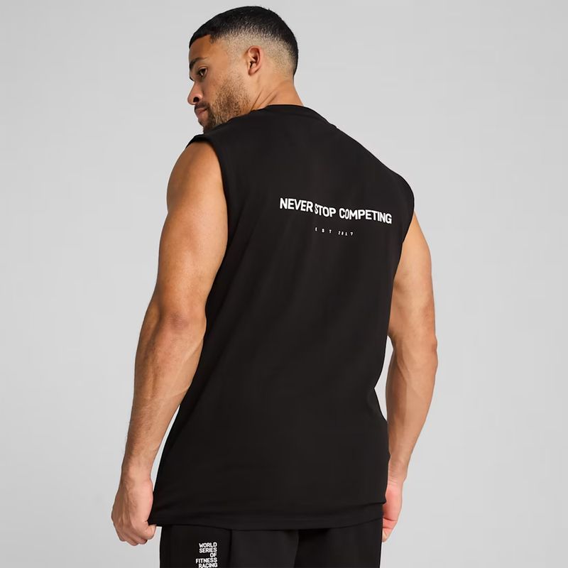 Vyriški treniruočių marškinėliai PUMA x HYROX Cutoff Tank juodi 4