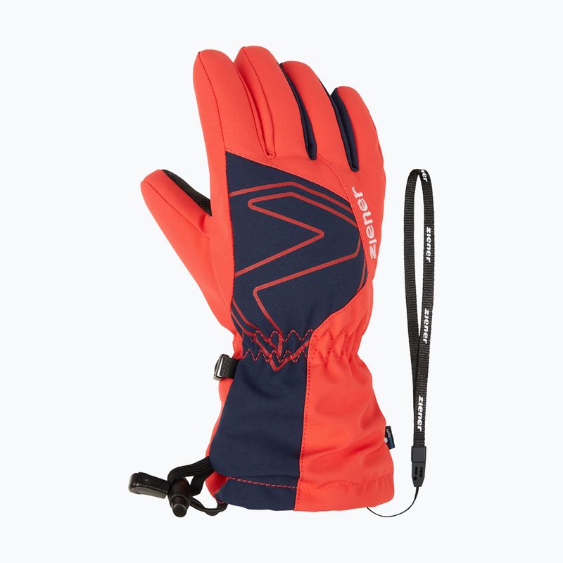 Vaikiškos slidininkų pirštinės ZIENER Laval Aquashield AW fiery red 2