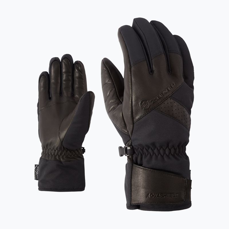 Vyriškos slidinėjimo pirštinės ZIENER Getter Aquashield AW alpine black 7