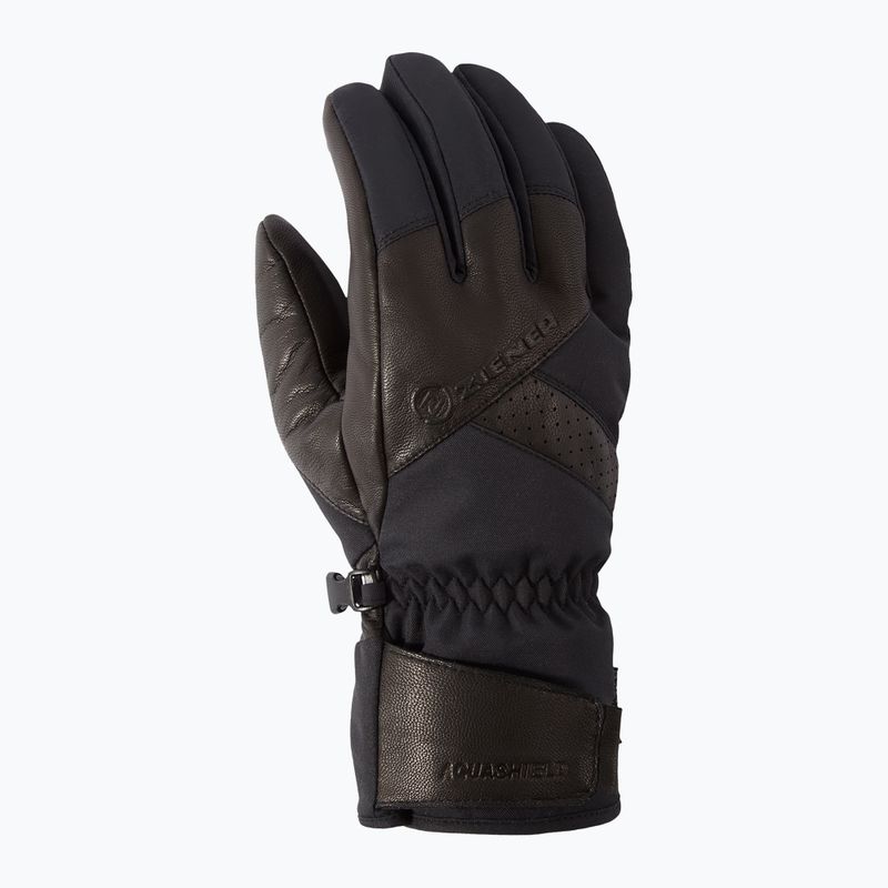 Vyriškos slidinėjimo pirštinės ZIENER Getter Aquashield AW alpine black 8
