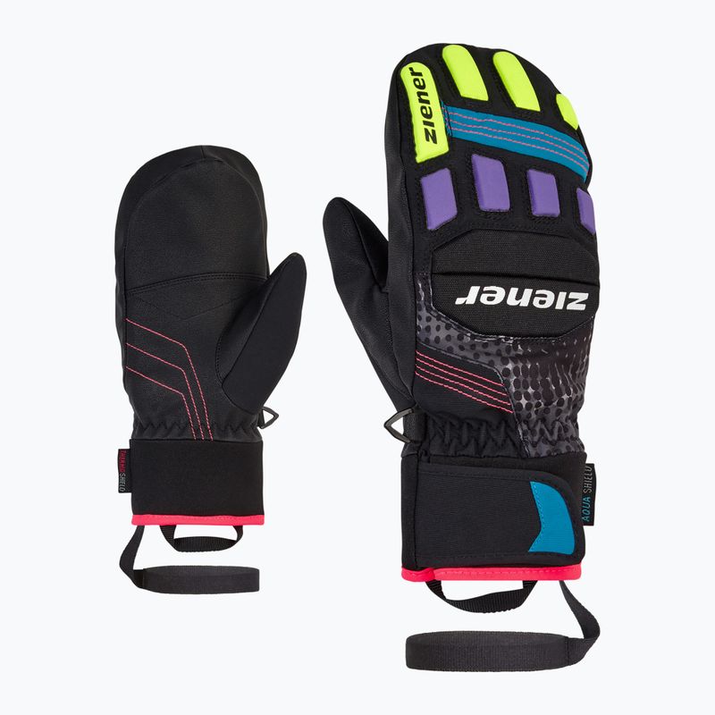 Vaikiškos slidininkų pirštinės ZIENER Luron Aquashield PR Mitten multicolor